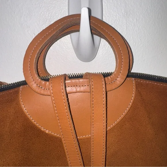 Clare V Marcelle Suede Backpack with Stripes